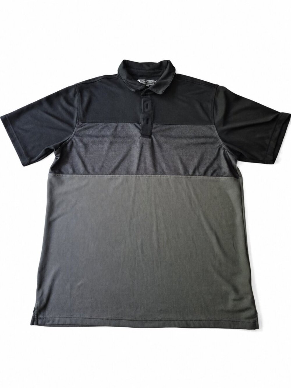 Pebble Beach Men's Dry-Luxe Golf Polo Size XL Black Gray Performance